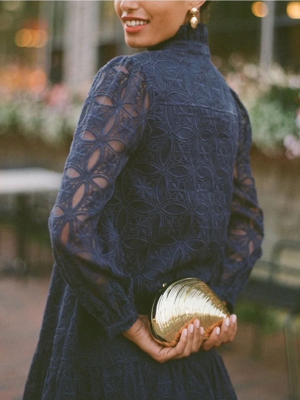 Tuckernuck Navy Lace Long-Sleeve Mini Dress - Picture 3 of 14